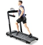 Sparnod Fitness STH-3060 Ultra Slim 2-in-1 Walking Pad Treadmill for Home Use Foldable Under Desk fits Under Bed/Sofa. No Installation Required, 4 HP Peak Motor, 110kg User Weight