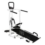Sparnod Fitness STH-600 Multifunction Foldable Treadmill for Home Use, Manual Treadmill with Jogger, Stepper, Twister and Push-Up Bar, Non-Electric, 3-Level Incline,120 kg Max User Weight