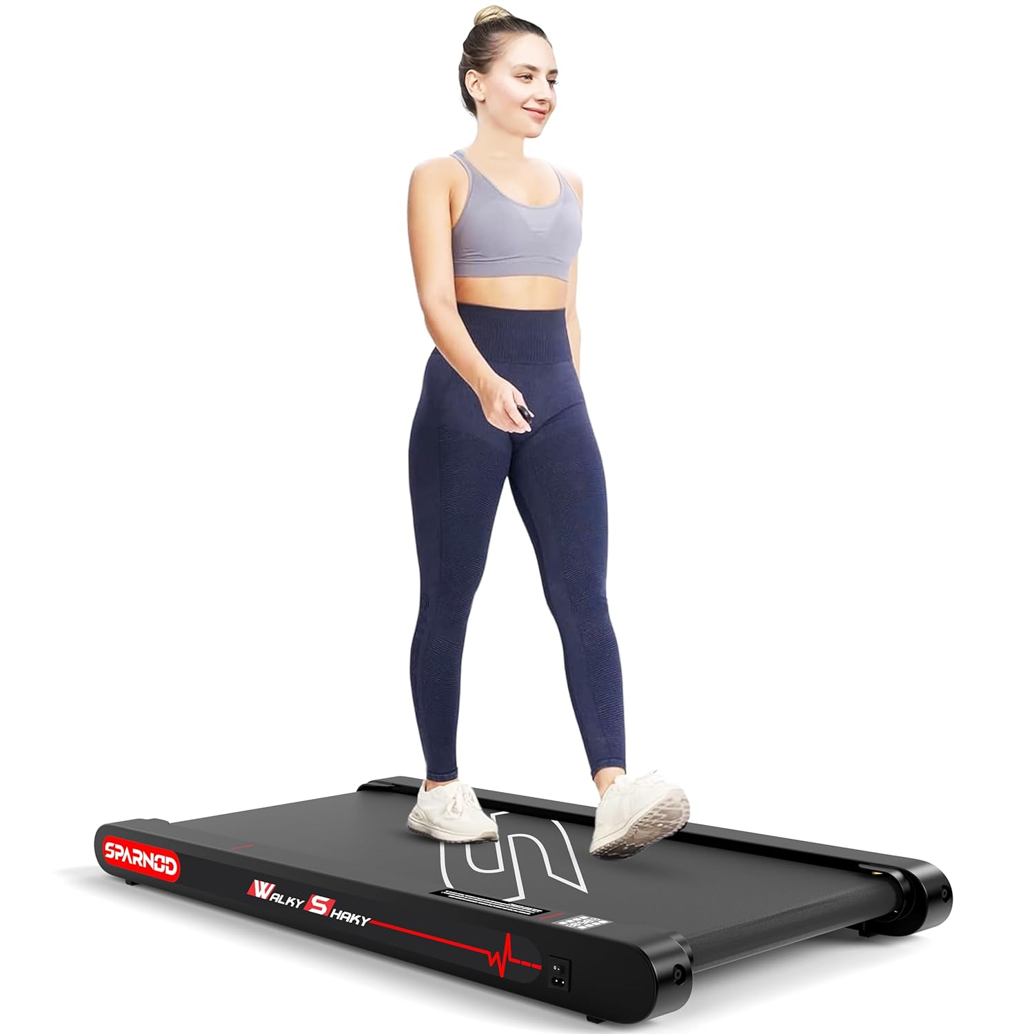 Sparnod Fitness WalkyShaky Vibration Walking Pad Treadmill for Home Use – Under Desk Treadmill with 4 Vibration Massage Modes, 2.5HP Motor, 120kg Capacity