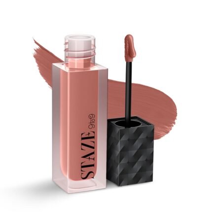 Staze 9to9 Lips Don't Lie Liquid Lipstick | Matte + Transfer-proof | 12hrs long stay with Intense Color Payoff | Lightweight & Comfortable | 12 Nude Spice | 4 ml