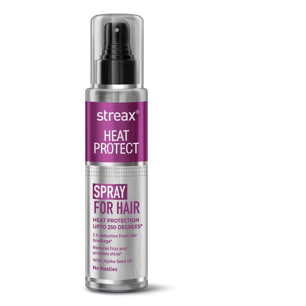 Streax Heat Protection Spray For Hair -100 Ml, Hair Styling Spray For Women & Men, Heat Protectant Spray For Hair Upto 250°C & 2X Less Hair Breakage I Frizz Free & Helps In Damage Control