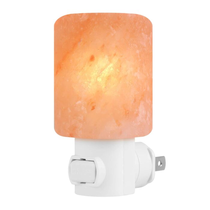 Syntus Himalayan Salt Lamp Natural Crystal Salt Light Glow Hand Carved Night Light with UL Listed Plug for Decoration and Air Purifying