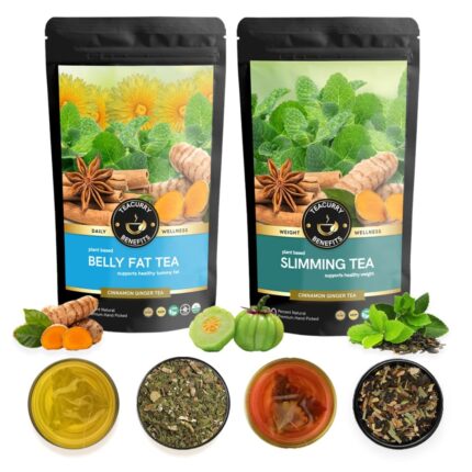 TEACURRY Belly Fat Tea and Slimming Tea Combo (1 Month Pack | 2x100 Grams) - Support in facing issues with Flatter Tummy & Instant Weight Management.