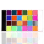 THR3E STROKES Face Paint Palette, 26 Colours with 6 Glow Colours, Non-Toxic Body Paint Kit for Kids and Adults, Professional Makeup for Cosplay, (26 BP)