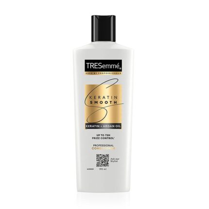 TRESemme Keratin Smooth Conditioner 190 ml, With Keratin & Argan Oil for Straight, Shiny Hair - Nourishes Dry Hair & Controls Frizz, For Men & Women