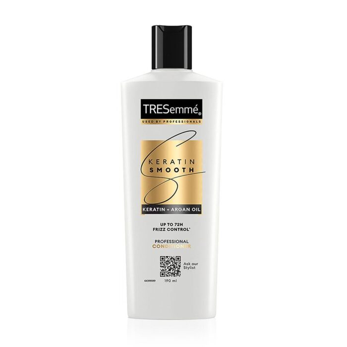 TRESemme Keratin Smooth Conditioner 190 ml, With Keratin & Argan Oil for Straight, Shiny Hair - Nourishes Dry Hair & Controls Frizz, For Men & Women