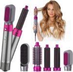 Techking 𝟭𝟱 𝗬𝗘𝗔𝗥𝗦 𝗪𝗔𝗥𝗥𝗔𝗡𝗧𝗬 5 in 1 Multifunctional Hair Dryer Styling Tool, Detachable 5-in-1 Multi-Head Hot Air Comb, The Negative Ion Manual Suction Hair Curler For Women