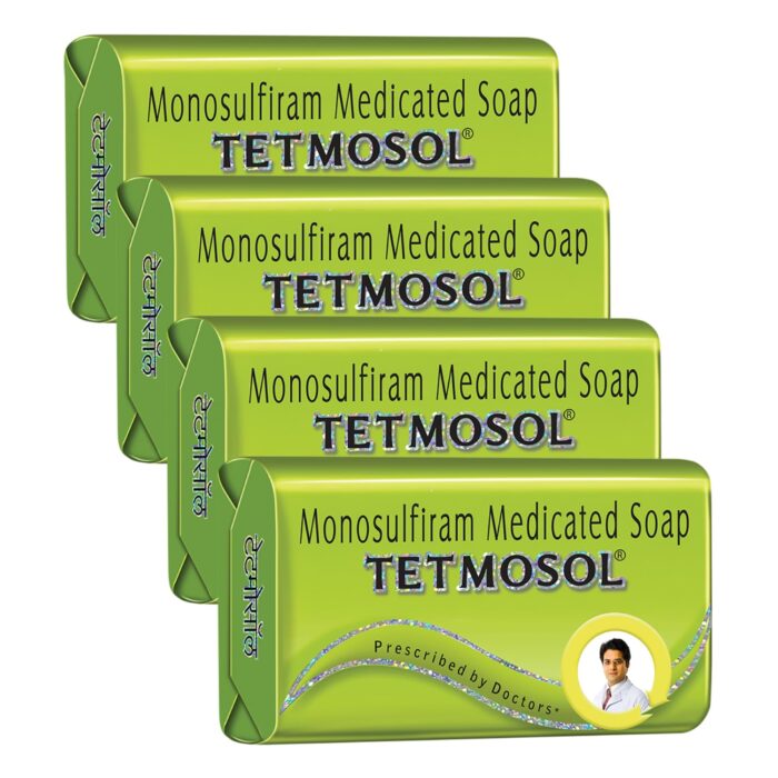 Tetmosol Medicated Soap- fights skin infections, itching with lime like fragrance for daily bathing - Pack of 4 (4x100gms)