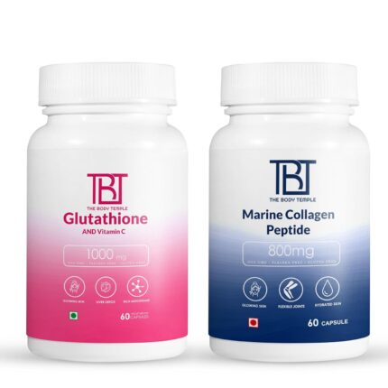 The Body Temple Collagen Peptide - 800 mg Capsules for Healthy & Shiny Hair, Strong Nails (Glutathione + Collagen)
