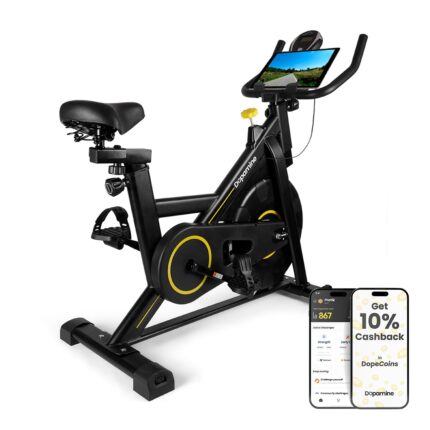 The Cube Club Bluetooth Enabled Exercise Spin Bike with Over 100 Magnetic Resistance Levels Aeroride S1 Cycle for Fitness At Home Gym and Cardio Cycling Machine(Weight Capacity_120Kg)