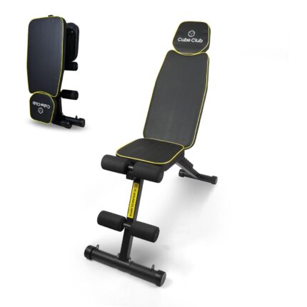 The Cube Club Neo Heavy Duty Foldable Gym Bench Multipurpose Full Body Workout Weight Bench Press for Men & Women|Multilevel Incline and Decline Exercise Strength Training Fitness Bench, 130 KG