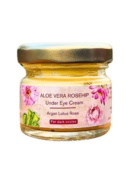 The Nature Mill Aloe Vera Rosehip Under Eye Cream. For relaxing strain, reducing puffiness & dark circles | 20g