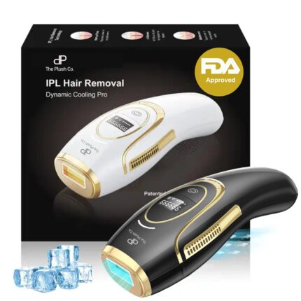 The Plush Co. Ice Cooling IPL Laser Permanent Hair Removal Machine, FDA-Approved 0°C Skin Cooling, 2-in-1 Laser Hair Removal & Skin Rejuvenation, Safe for Face, Bikini, Whole Body| 999,999 Flashes| 50 Years Life (Black)
