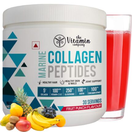 The Vitamin Company Marine Collagen Powder with Glutathione, Biotin, Vitamin C & E, 240g - Peptides for Better Skin, Hair, Nails Bone & Joint Support for Women and Men, 1 count, 30 servings