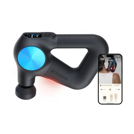 TheraGun Pro Plus 6-in-1 Deep Tissue Percussion Massage Gun - Handheld Personal Massager for Full Body Pain Relief & Muscle Tension with Biometric Breathwork, Vibration, & Heated Attachments