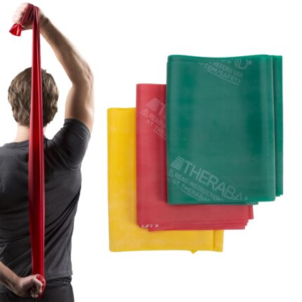 Theraband Natural Rubber Light Bands Set Yellow red Green(Mfgr#20403)