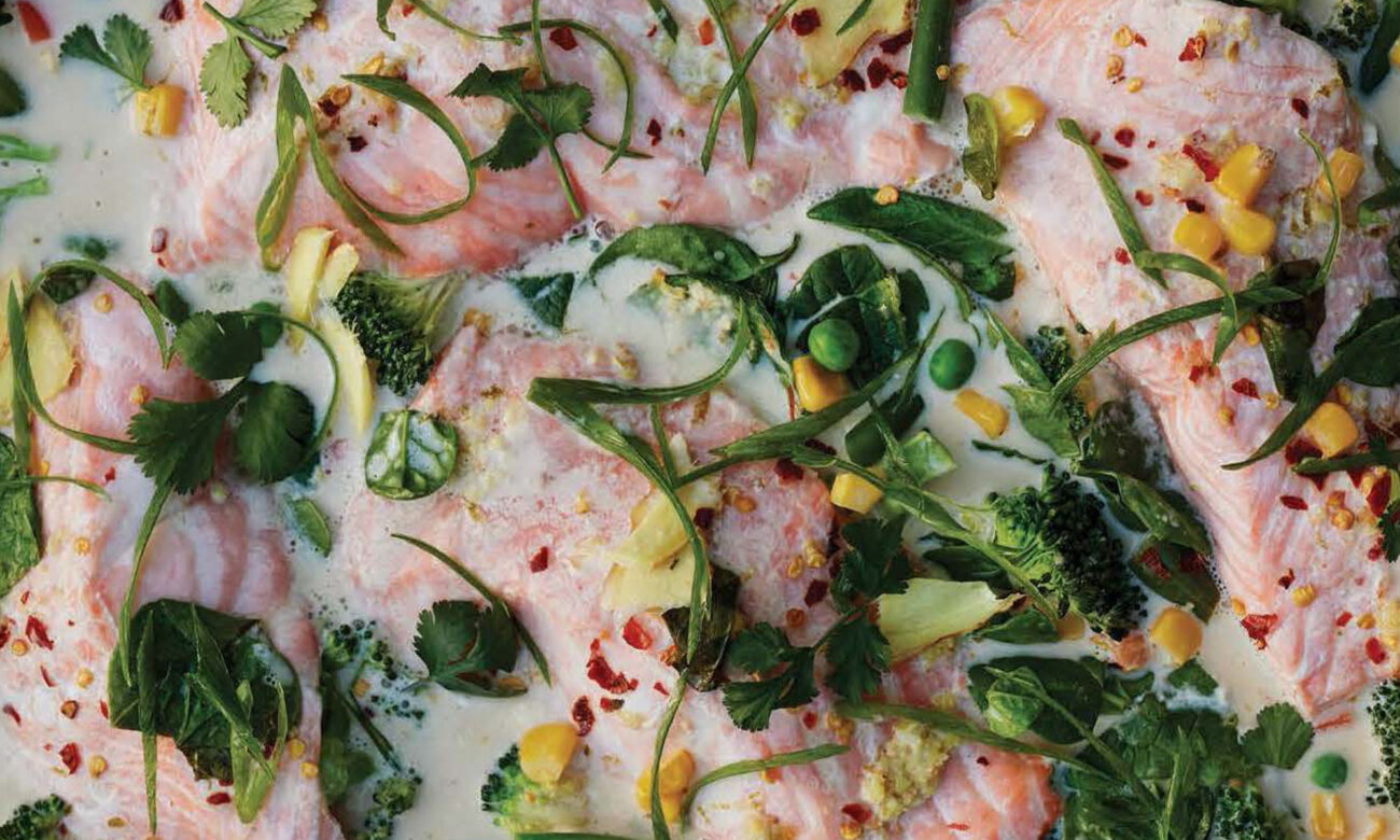 This Coconut-Braised Salmon Recipe Makes The Perfect 1-Pan Dinner