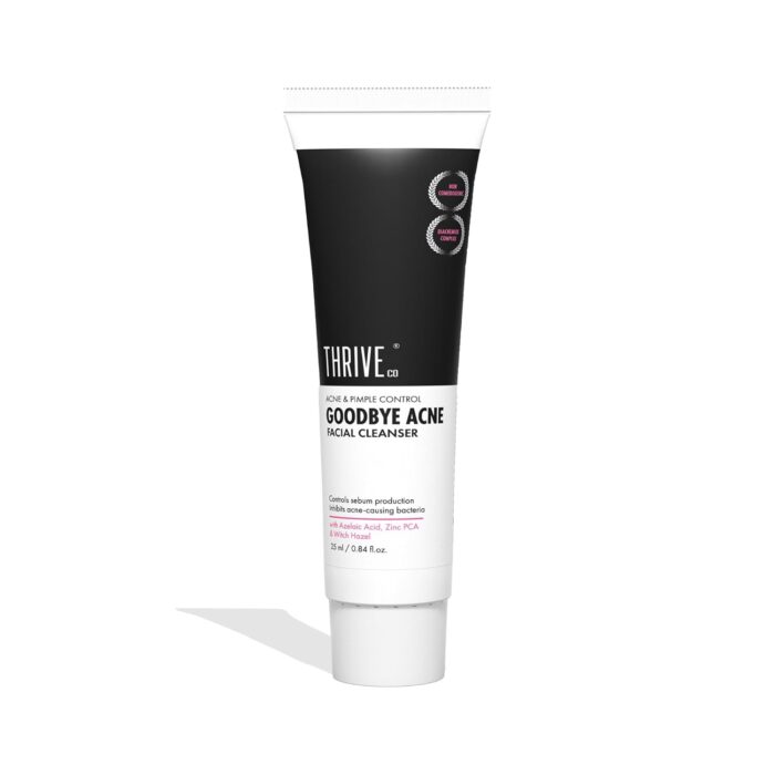 ThriveCo Goodbye Acne™ Facial Cleanser | Reduces Acne, & Sebum | Diacnemide™,| Nondrying & Moisturising | Women & Men, 25ml