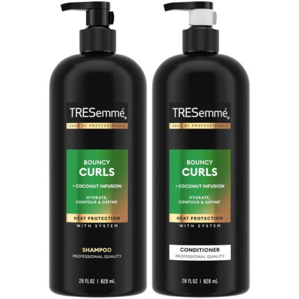 Tresemme Flawless Curls - Curl Hydration With Vitamin B1 - Shampoo & Conditioner Set - Net Wt. 28 FL OZ (828 mL) Per Bottle - One Set