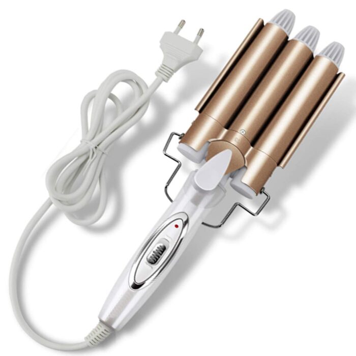 Triple Barrel Women Lady Professional Ceramic Anti-Static Curl Curling Make Travel Hair Curler Curling Iron Rod Anti-scald Curling Wand Waver Maker Roller Styling Tool 45W (1 Year Warranty)10