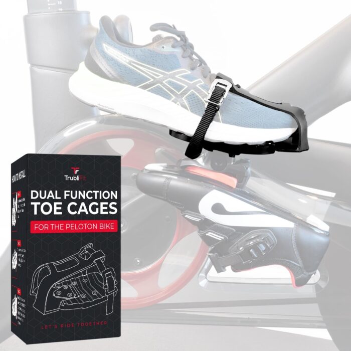 TrubliFit Bike Dual Function Toe Cages - Convert Peloton Pedals to Two Sided Toe Cages or Delta Cleats for Full Family Riding - Compatible with Peloton Bike & Peloton Bike+