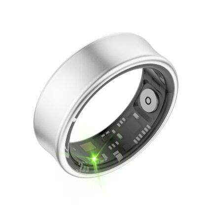 Tulbeys Smart Ring Health Fitness Tracker for Men Women - 5ATM Waterproof,Heart Rate Monitor, Hand Gesture Brush Tiktok, Titanium Alloy Smart Rings for iOS/Android(Mattesilver #9)