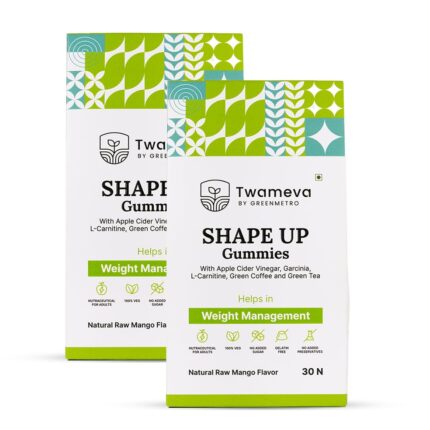 Twameva Apple Cider Vinegar Gummies | Healthy Weight Management | Appetite Suppressant - 30 Gummies | Pack of 2