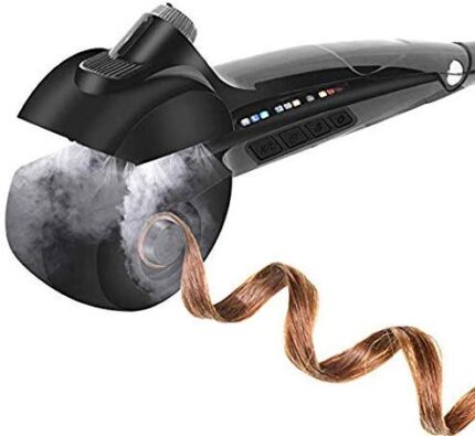 Tyag Perfect Hair Curler Hair Styler Ceramic for women and girl Automatic Steam Ceramic Curling Wand, Auto Rotating Spray Steamer Curler Black (Pcs 1)