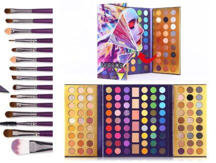 UCANBE Eyeshadow Makeup Set -114 Shades MIRROR Palette,+20 Soft Brushes Set, Professional Glitter Shimmer Matte Bright Nude Eye Shadow Plattet Highly Pigmented Highlighters Contour Blush All In One
