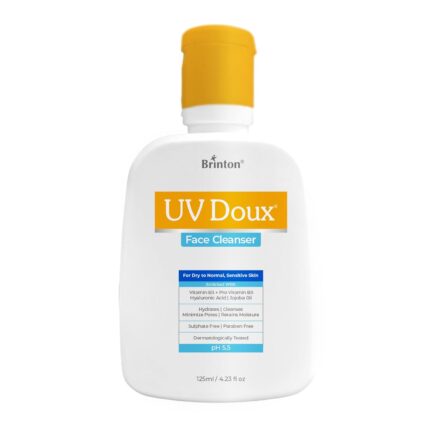 UV Doux Face Cleanser Enriched with Cetyl & Stearyl Alcohol, Hyaluronic Acid, Jojoba Oil, Niacinamide, Glycerine & Panthenol | Deep Cleansing & Hydration | Helps Remove Excess Oil, Makeup, 125ml