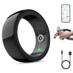 Ultra-Thin Smart Ring Health Tracker for Women Men,Fitness Tracker with Heart Rate/Blood Pressure/Blood Oxygen Monitor,Smart Ring for iSO & Android (Black,11)
