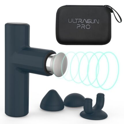 UltraCare PRO UltraGun PRO Massage Gun with Metal Head for Oil Massage & 3 Soft Silicone Heads, Ultra-Compact & Lightweight, Heatless Performance, Premium Carrying Case