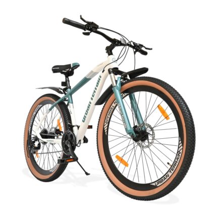 Urban Terrain Aeroblast Alloy Cycle 29T MTB (21 Speed) Gear Bicycle for Men/Boys with Front Suspension & Disc Brake Mountain Bike | Ideal for 15+ Years, Unisex, Frame Size :17.5 inch (WhiteBlue)