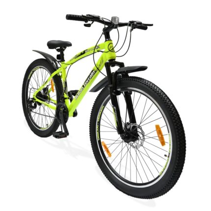 Urban Terrain Bolt Ultra Steel 27.5 inch Geared Cycle 21 Speed with Front Suspension & Dual Disc Brake Bicycle for Men/Boys Mountain Bike | Ideal for 15+ Years, Unisex, Frame Size :17.5 inch, Green