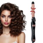 Urban yog Makemeebold Rotating Hair Curling Iron,14 Temperature Settings (100°C - 230°C),25 Mm Ceramic Barrel,Two-Way Rotation,Auto Shut-Off,Dual Voltage,360° Swivel Cord,Travel-Friendly,Rose Gold