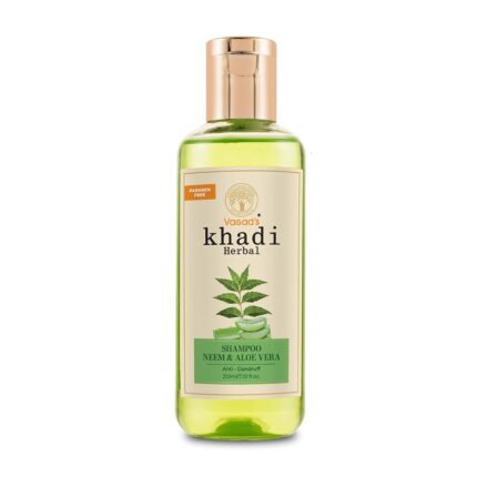 VAGAD'S KHADI HERBAL GRAMODAYA Neem and Aloe Vera Shampoo, Hair Nourishment Hair Moisture, 210ml