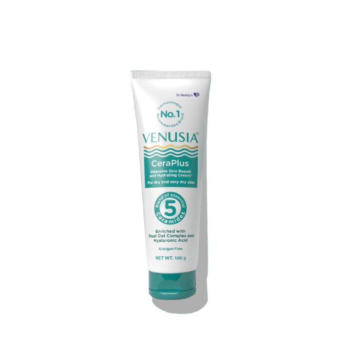 VENUSIA Dr. Reddy'S Ceraplus Moisturizing Cream For Dry Skin - Formulated With 5 Essential Ceramides, Oat Complex & Hyaluronic Acid | Hypoallergenic And Fragrance-Free | 100G
