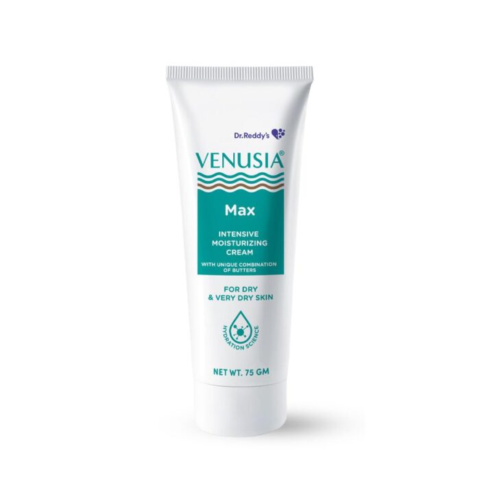 VENUSIA Max Moisturiser For Everyday Use for Dry Skin, Contains Shea Butter, Mango Butter, Aloe Butter & Cocoa Butter. Paraben Free & Non irritant formula, Dermat Recommended, 75g