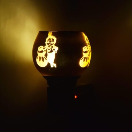 VILOMP Kapur Dani Electrical Glass Kapoor Dani & Essential Oil Diffuser with On Off Switch to Toggle Between Burner & Lamp C16