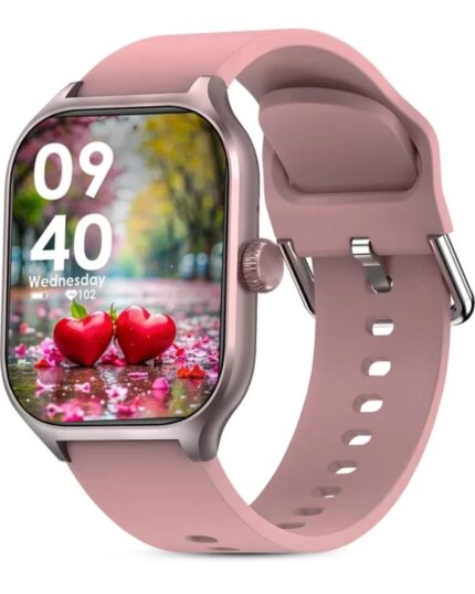 VITALWEAR Smart Fitness Watch with Heart Rate Monitor, Step Counter, 1.8-inch Display, Black Silicone Band (Gray)