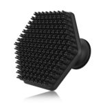 VWMYQ Face Scrubber, Silicone Facial Brush for Men, Gentle Exfoliator Pad & Massager, Facial Cleansing/Wash Brush - Removes Dead & Dry Skin (Black, Hexagon)