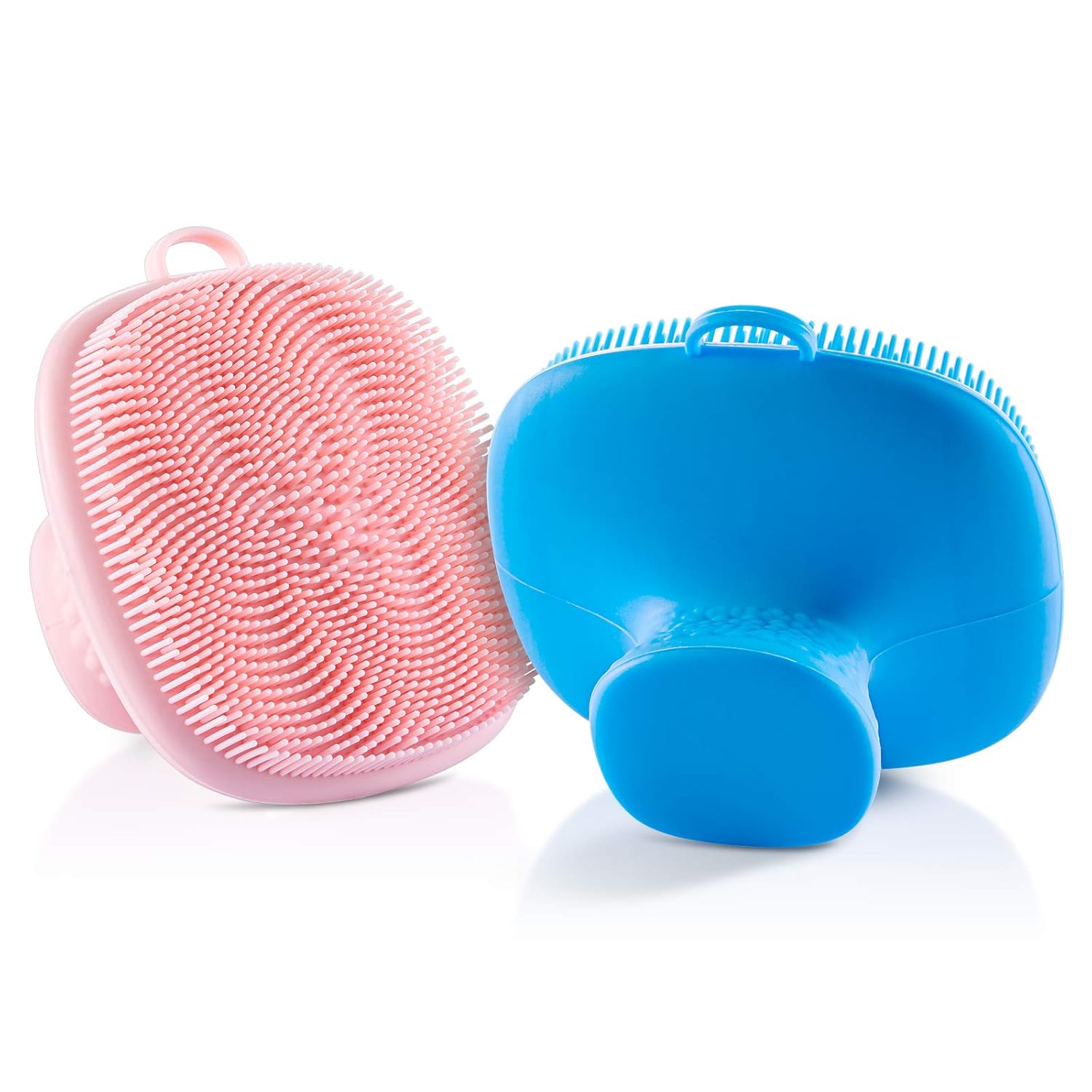 VWMYQ Facial Cleansing Brush Silicone Face Wash Brush Manual Waterproof Cleansing Face Brushes for Cleansing and Exfoliating (blue pink)