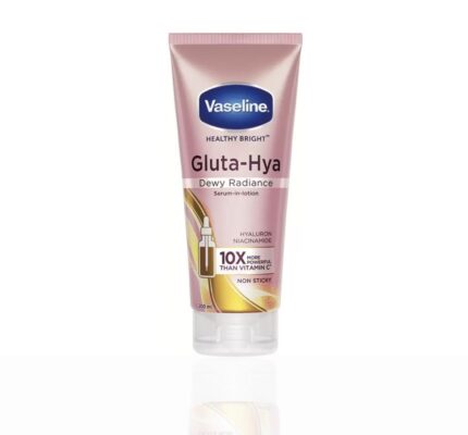 Vaseline Gluta-Hya Dewy Radiance Lotion for Face & Body | Gives Brighter Skin | Glutathione & Niacinamide Infused Moisturizer, 200ml