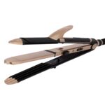 Vega 3 in 1 Hair Styler for Women, (India's No.1* Hair Styler Appliance Brand) Straightener, Curler and Crimper, Suitable for All Hair Types, Gold-Black (VHSCC-01)