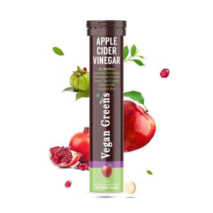 Vegan Greens Apple Cider Vinegar For Weight Loss with 2x Mother, Garcinina Gambogia, Pomegrate & Greens Tea, Vitamin B6 & B12. Easy Digestion, Vegan, Detox, Gut & Skin (Apple, 25 Count)