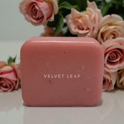 Velvet Leaf Rosy Bubble Soap Bar Pack of 3 – with Rose Petal Powder, Ground Organic Rice, Shea Butter, Vitamin E & Goat Milk | Brightening & Moisturizing Soap for Face & Body | 100g Each