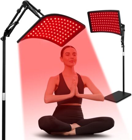 Viconor Red Light Therapy Lamp for Body, Infrared Therapy Device With Stand - Adjustable 660nm Red and 850nm Near Infrared for Body
