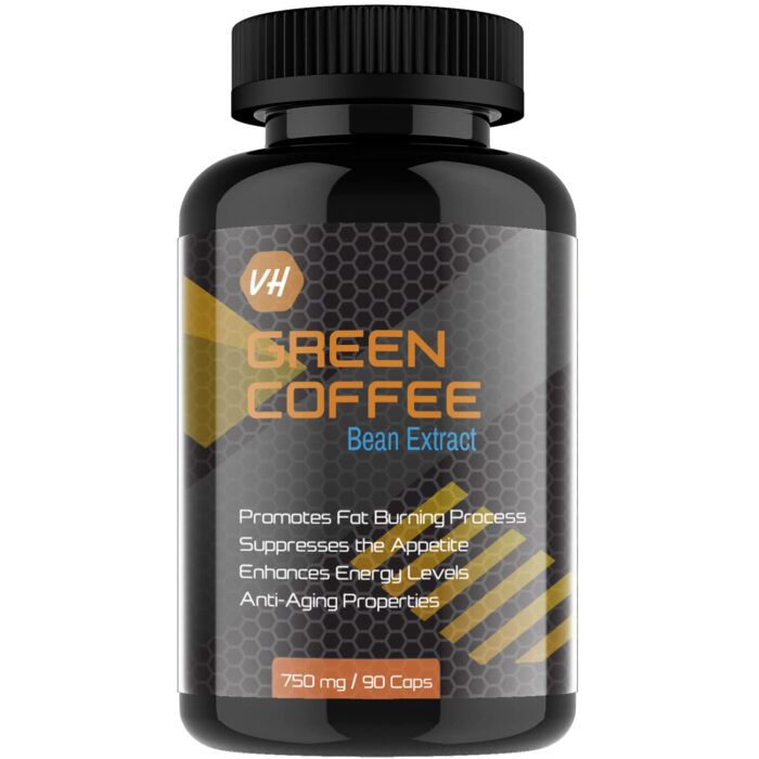 Vitaminhaat Green Coffee Bean, Max Potency Fat Burner and Weight Loss Supplement, 750 Mg (Pack of 90 Caps)