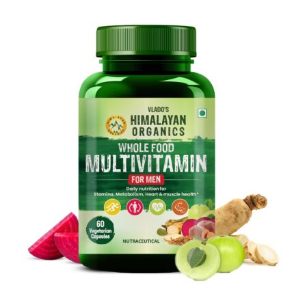 Vlado's Himalayan Organics Whole Food Multivitamin For Men | Boost Energy And Immunity | Good for Brain, Heart & Eye Health - 60 Veg Capsules