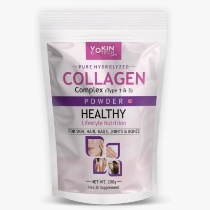 Vokin Biotech Collagen Powder Supplement with Peptides Hair, Nails, Joints and Bones (200 g)